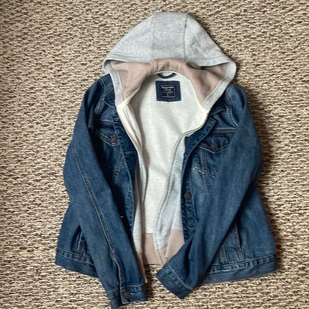 Abercrombie denim hoodie jacket
